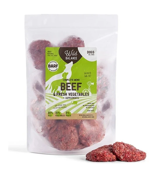 Wild Balance Complete BARF Menu Beef Raw Food for Dogs 1KG