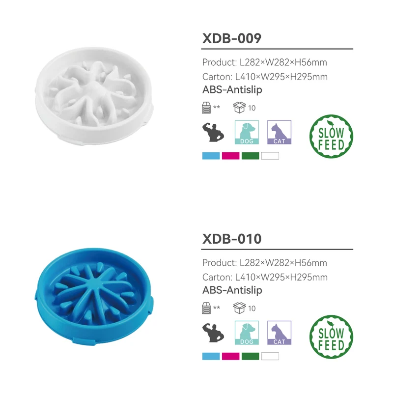 XDPC Slow Feeder Anti-Choke Spiral Maze Round Dog Bowl 28.2x28.2x5.6cm Blue