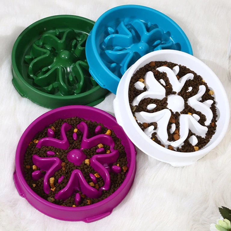 XDPC Slow Feeder Anti-Choke Maze Round Dog Bowl 28.2x28.2x5.6cm White