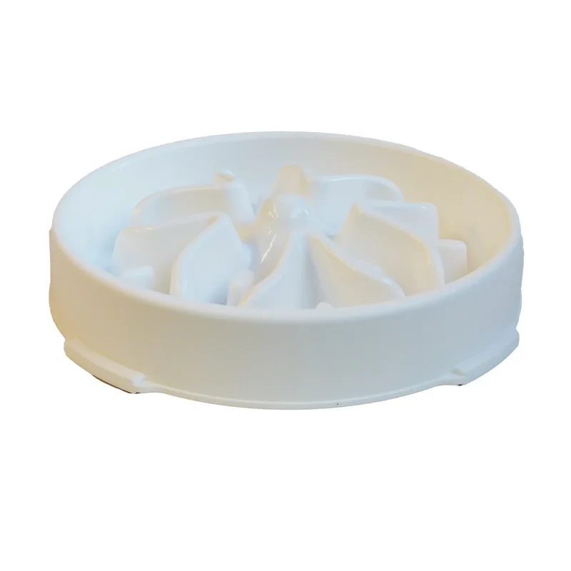 XDPC Slow Feeder Anti-Choke Maze Round Dog Bowl 28.2x28.2x5.6cm White