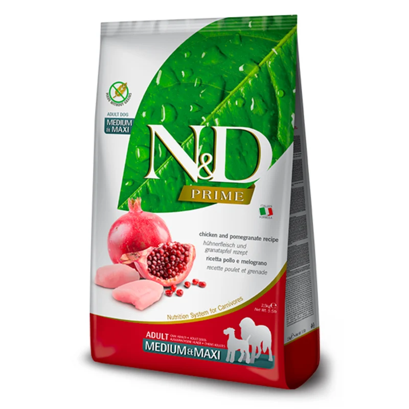 Farmina N&D Chicken & Pomegranate Medium & Maxi Grain-Free Adult Dry Dog Food 12KG