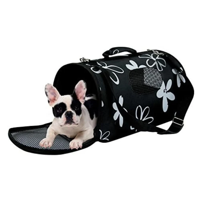 Zolux Flower Waterproof Pet Carrier With Removable Bottom - Black