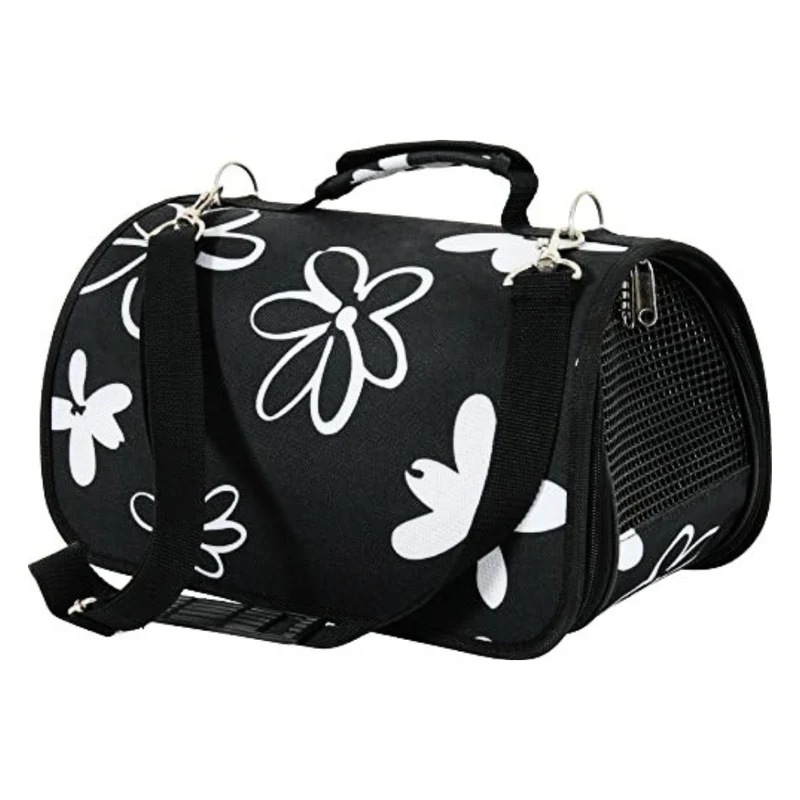 Zolux Flower Waterproof Pet Carrier With Removable Bottom - Black
