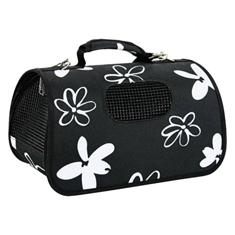 Zolux Flower Waterproof Pet Carrier With Removable Bottom - Black