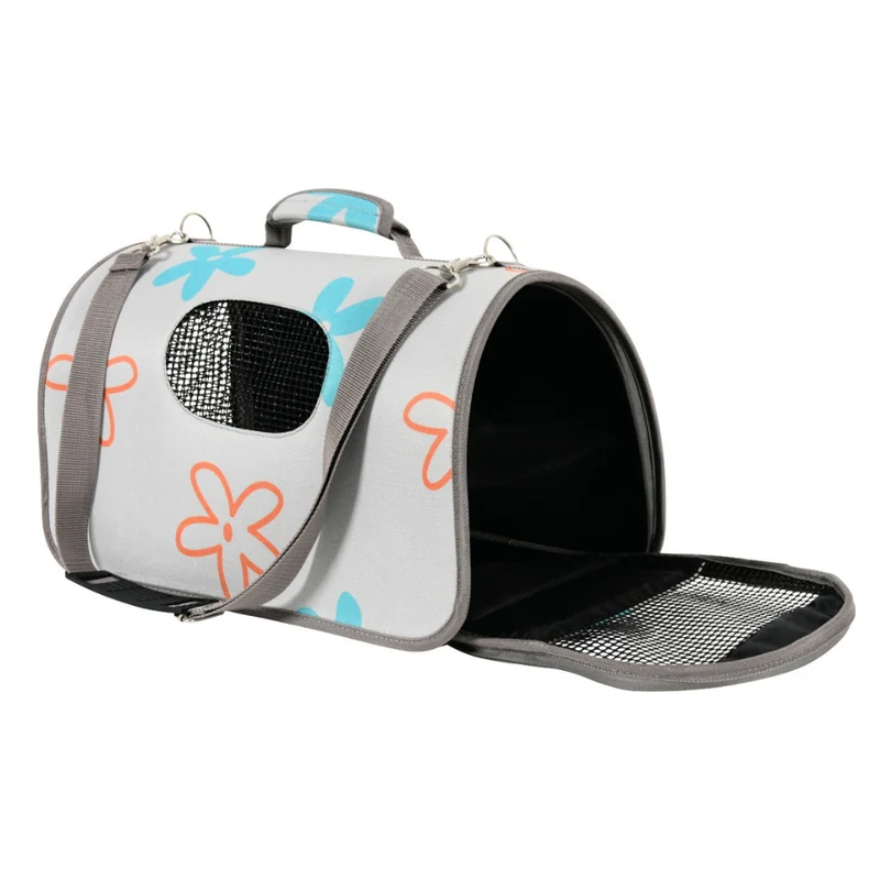 Zolux Flower Waterproof Pet Carrier With Removable Bottom - Grey