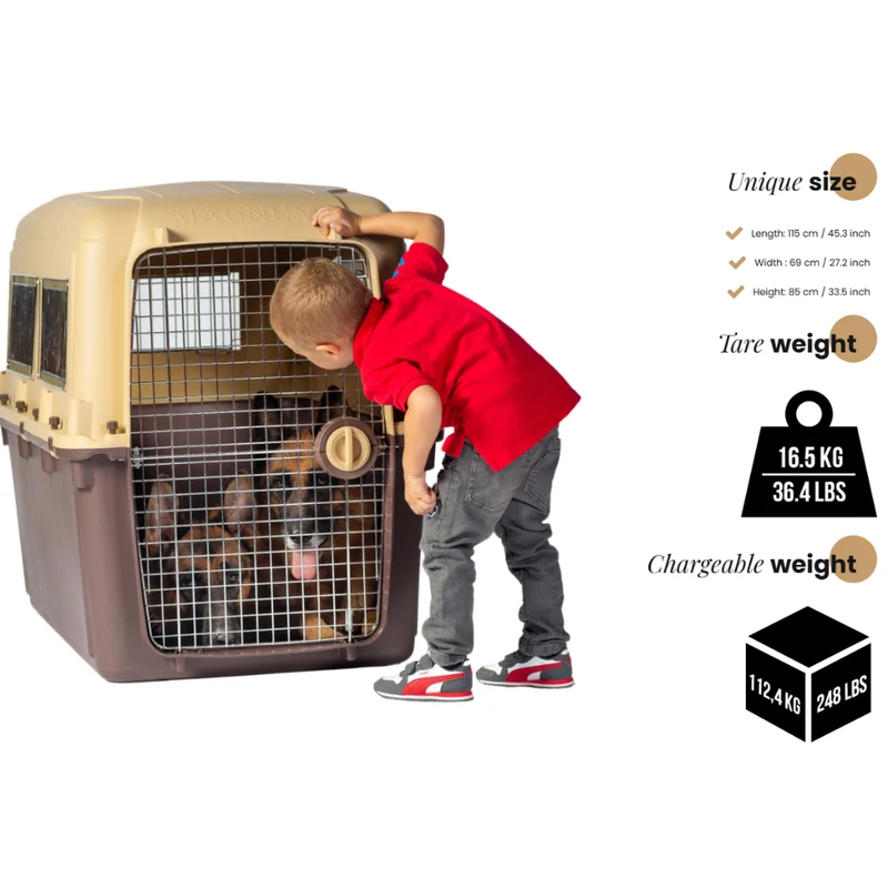 Magnum Airline & IATA Compliant Dog Crate 115x69x85cm