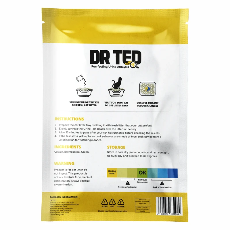 DR TED Cat Urine Test Kit for PH Detector 10g