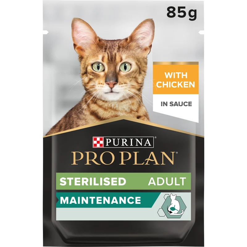 PURINA Pro Plan Sterilised Adult Maintenance Wet Cat Food With Chicken & Beef In Gravy 10X85G
