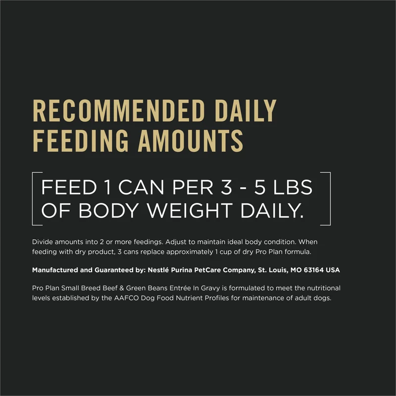 PURINA Pro Plan Adult Small Breed Wet Dog Food With Beef & Green Beans Entree in Gravy 156G
