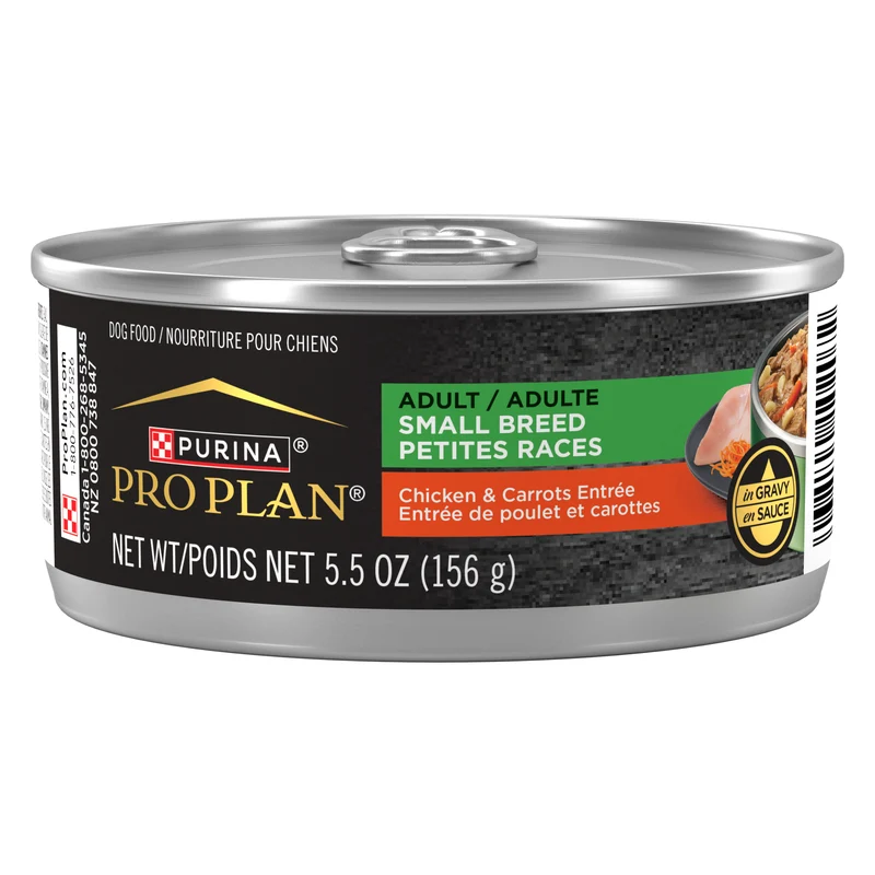 PURINA Pro Plan Adult Small Breed Wet Dog Food With Chicken & Carrots Entree in Gravy 156G