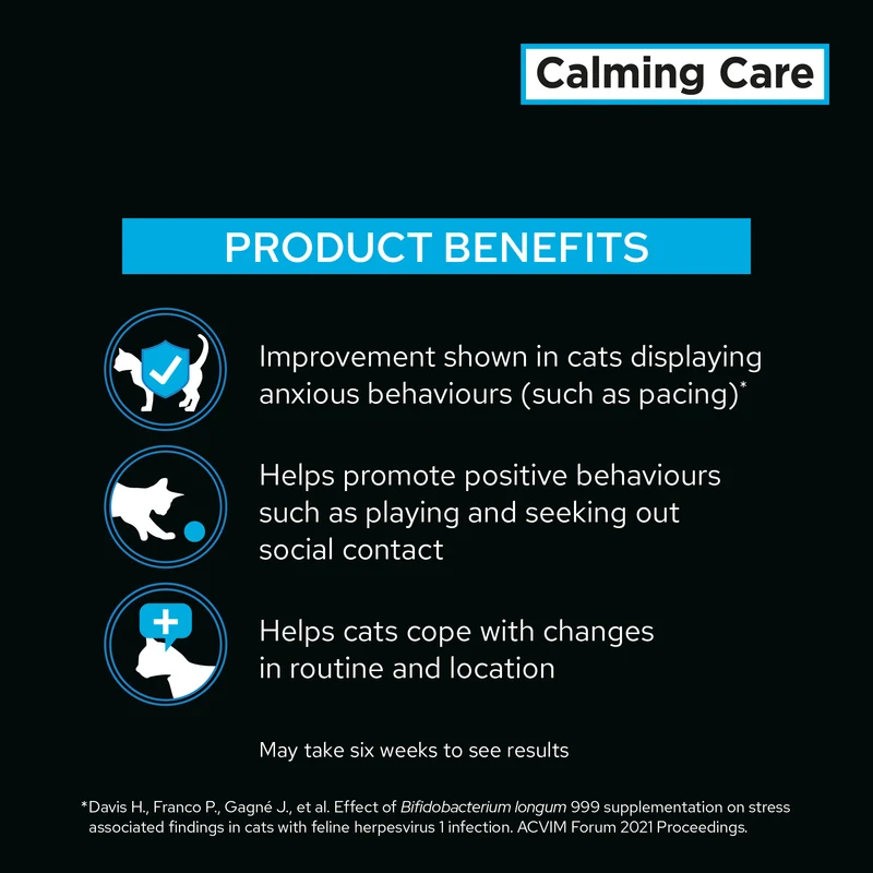 PURINA Pro Plan Veterinary Supplements Calming Care Cat Probiotic Anxiety Supplements 30X1G