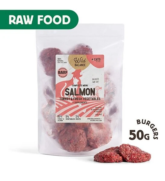 Wild Balance Complete BARF Menu Salmon Raw Food for Cats 1KG