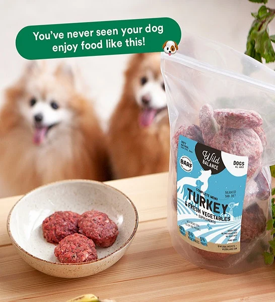 Wild Balance Complete BARF Menu Turkey Raw Food for Dogs