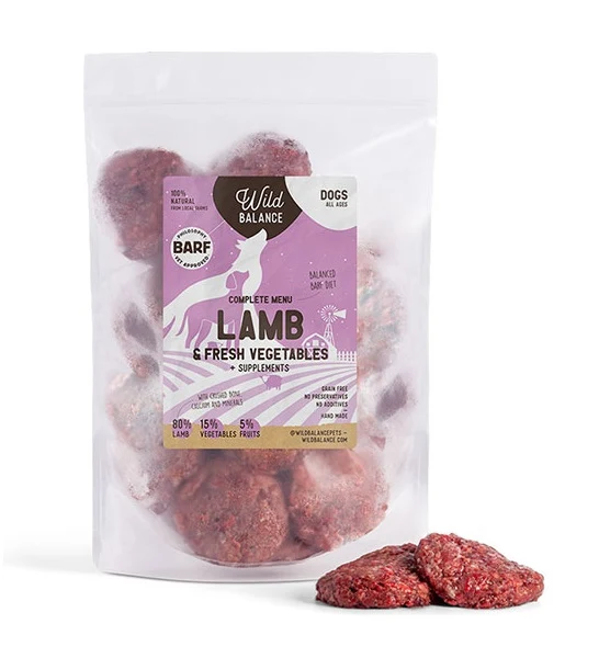Wild Balance Complete BARF Menu Lamb Raw Food for Dogs 1KG