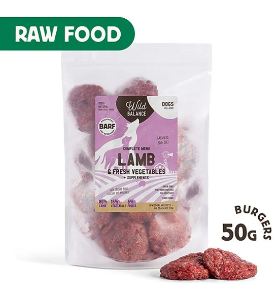 Wild Balance Complete BARF Menu Lamb Raw Food for Dogs 1KG