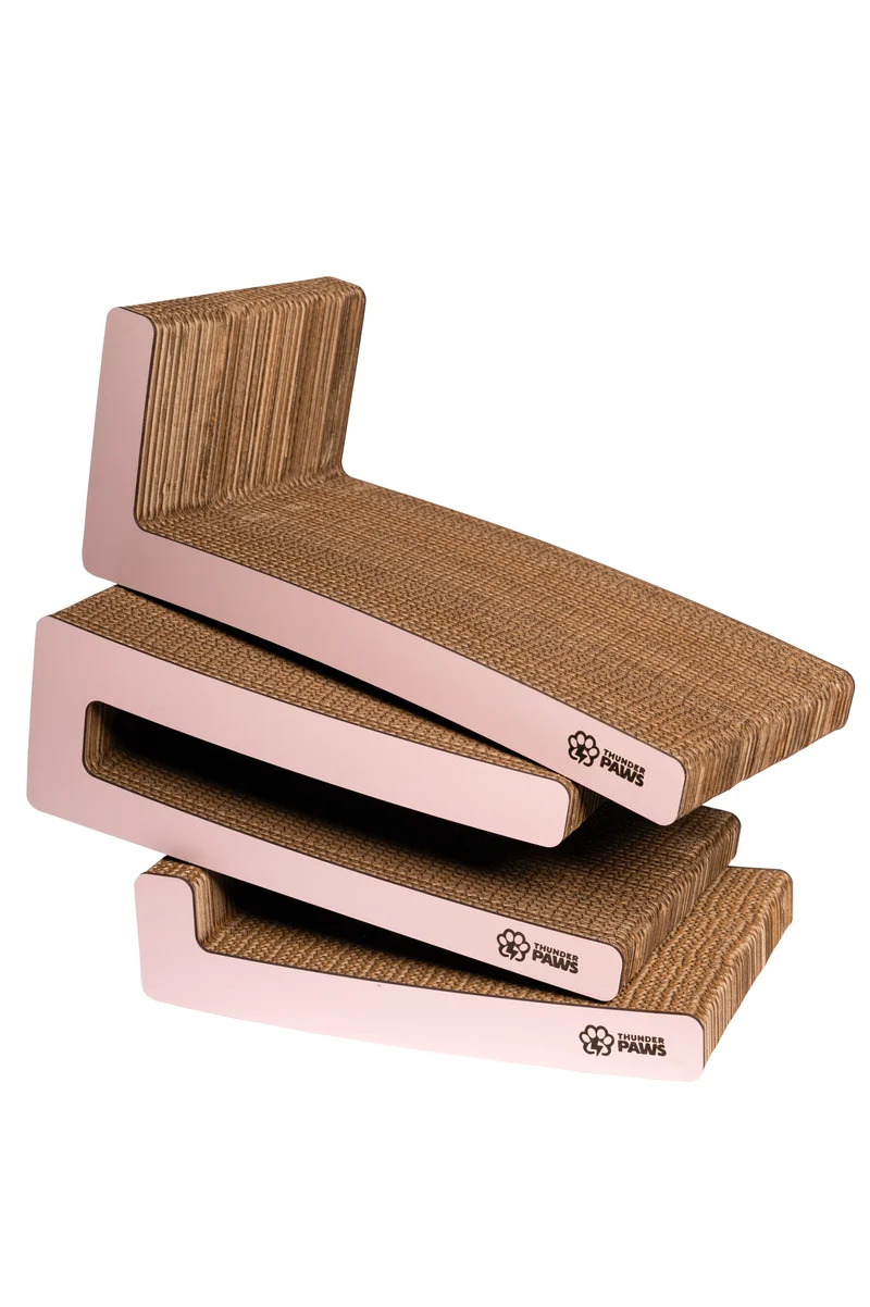 Thunder Paws Duo Shape Cat Scratcher 44x21x16cm - Pink