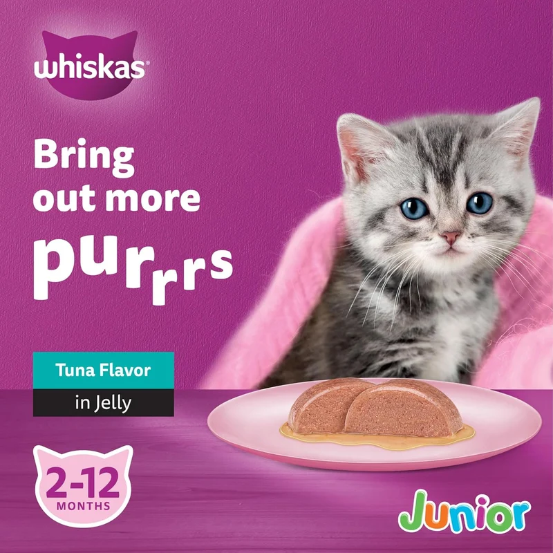 Whiskas Junior Kitten Tuna Pouches Wet Cat Food 80G