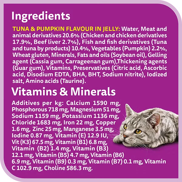 Whiskas 1+ Years Tasty Mix Tuna Collection Adult Wet Cat Food in Jelly 12X70G