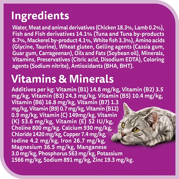 Whiskas 1+ Years Oceanfish Pouches Adult Wet Cat Food In Jelly 80G