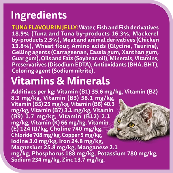 Whiskas 1+ Years Mixed Favourites Adult Wet Cat Food In Jelly 10+2 Multipack 12X80G