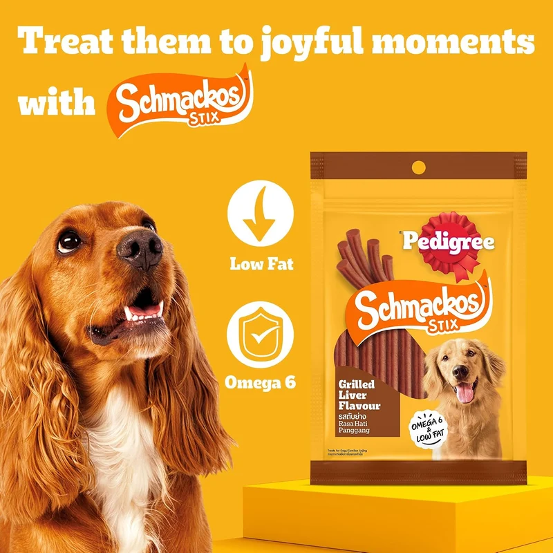 Pedigree Schmackos Stix Grilled Liver Dog Treats 70G
