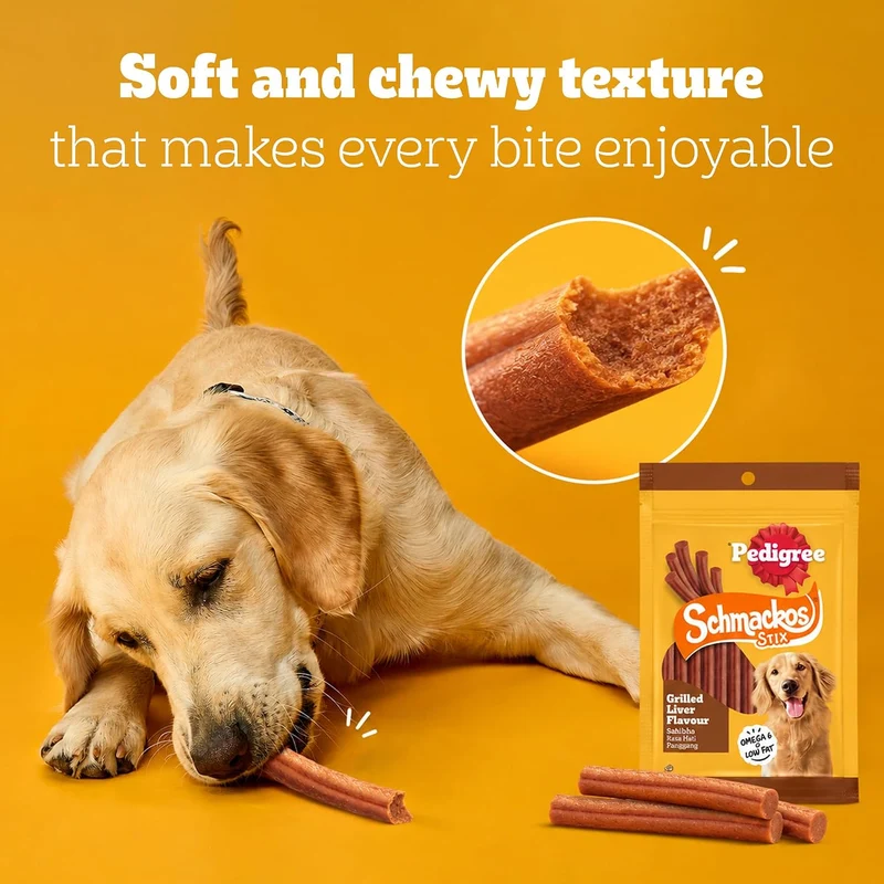 Pedigree Schmackos Stix Grilled Liver Dog Treats 70G