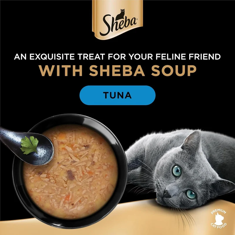 Sheba Soup with Tuna Adult Wet Cat Food In Pouch 4X40G
