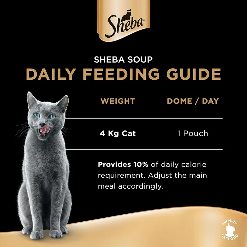 Sheba Soup with Whitefish Adult Wet Cat Food In Pouch 4X40G