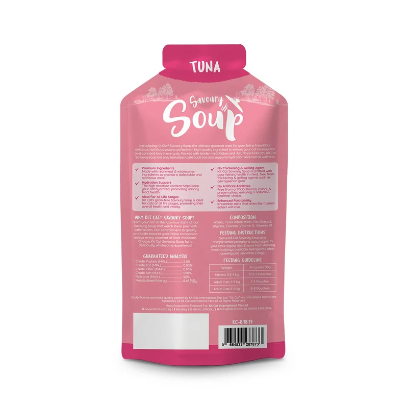 Kit Cat Savoury Soup Tuna Wet Cat Food 6x50G