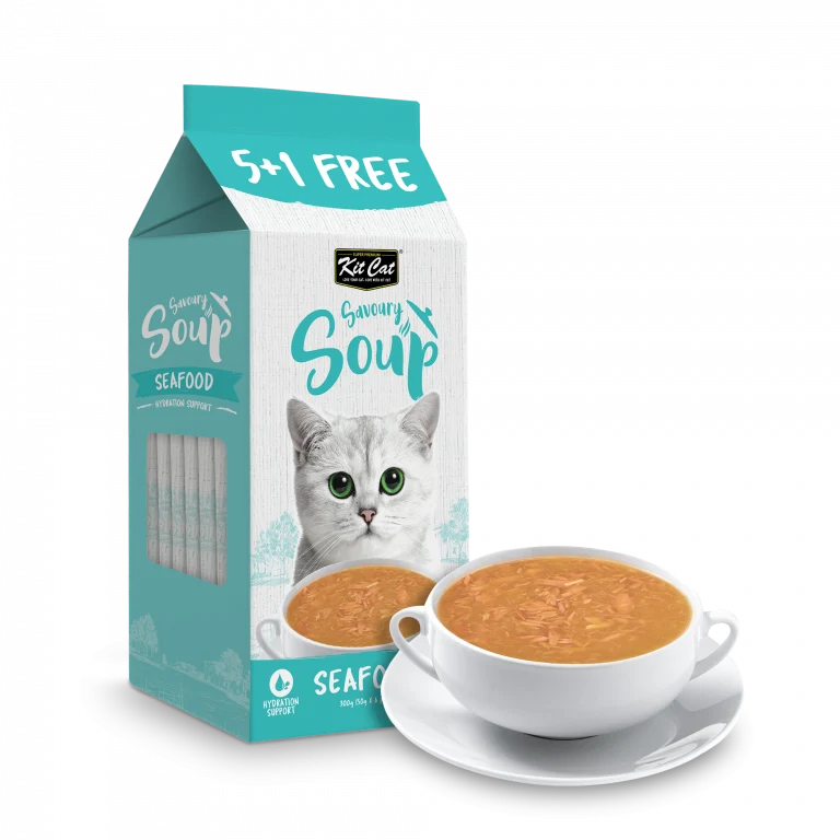 Kit Cat Savoury Soup Seafood Wet Cat Food 6x50G