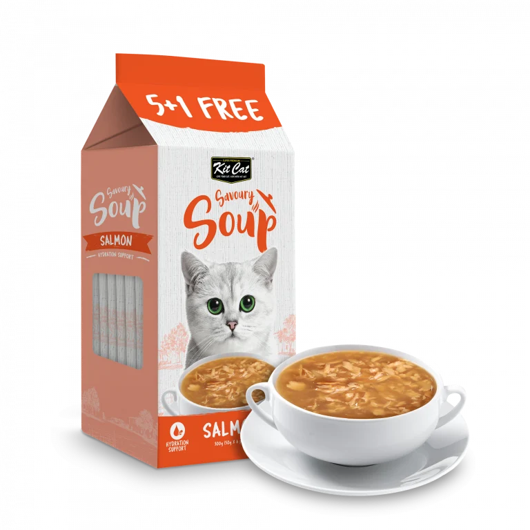 Kit Cat Savoury Soup Salmon Wet Cat Food 6x50G