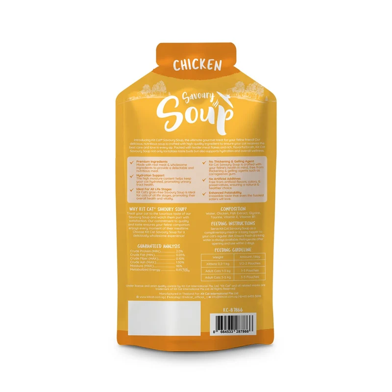 Kit Cat Savoury Soup Chicken Wet Cat Food 6x50G