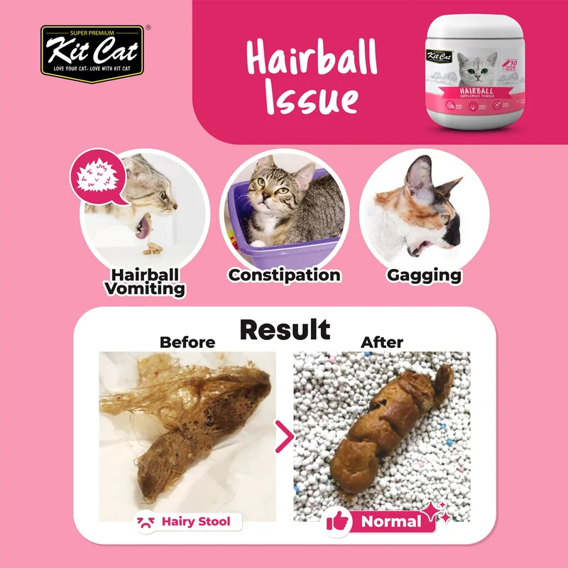 Kit Cat Hairball Supplement Powder For Cats 150G