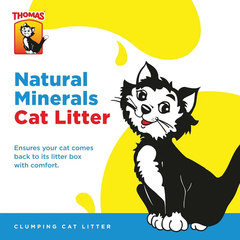Thomas Natural Minerals Clumping Unscented Cat Litter 5KG - Pack of 5