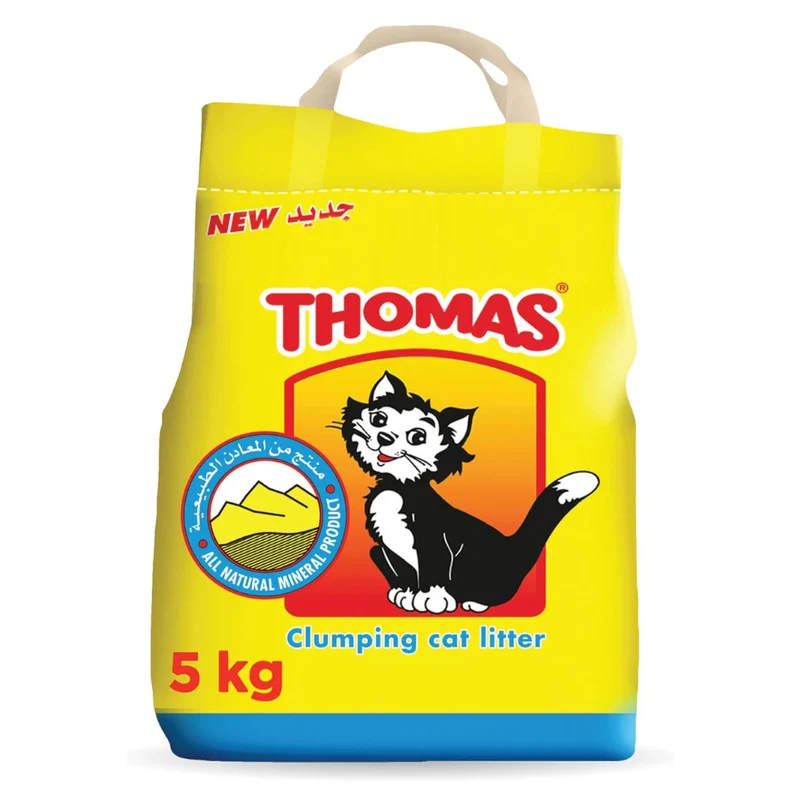 Thomas Natural Minerals Clumping Unscented Cat Litter 5KG - Pack of 5