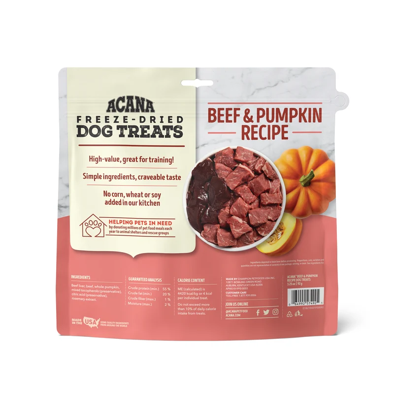 Acana Beef & Pumpkin Freeze-Dried Dog Treats