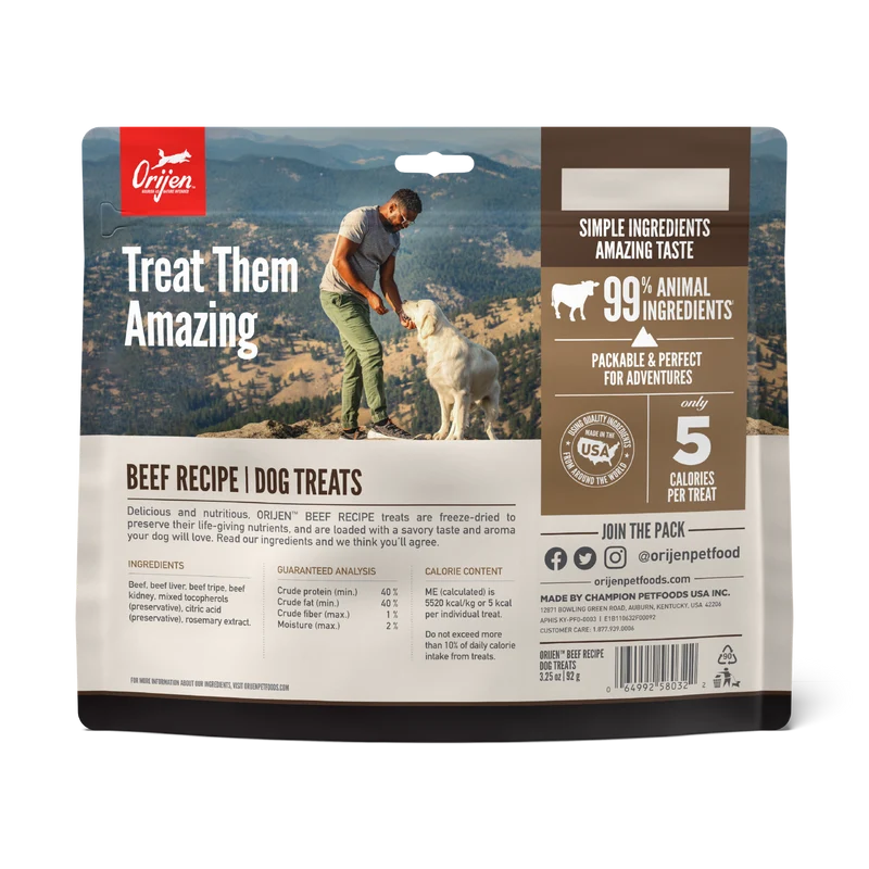 Orijen Beef Recipe Freeze Dried Dog Treats 92g