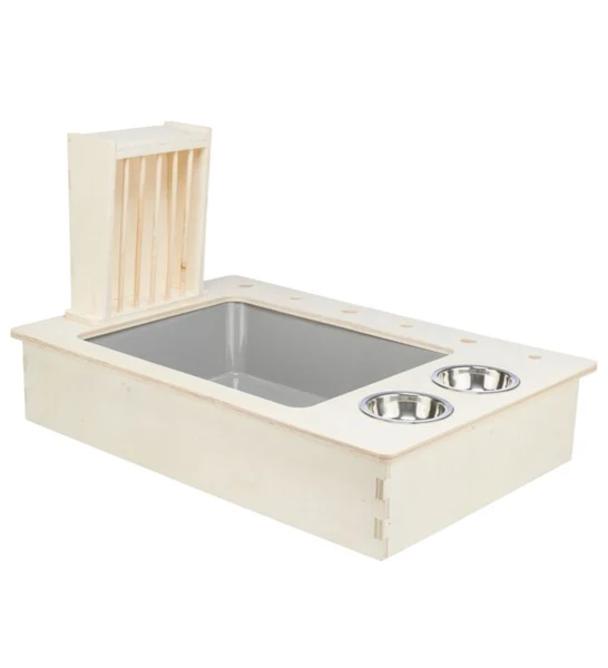 Trixie Feeding Station With Bowls & Hay Manger for Small Pets 70X41X47CM
