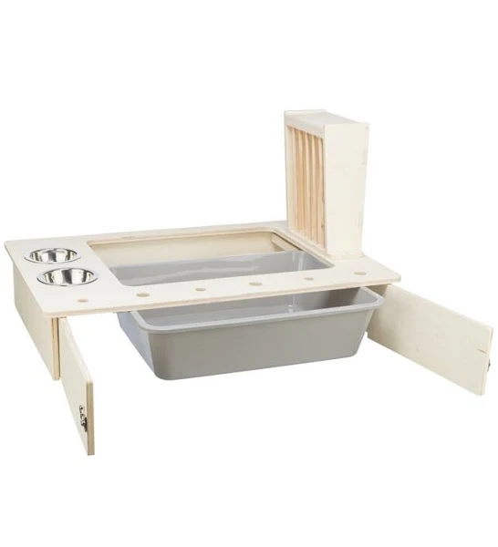 Trixie Feeding Station With Bowls & Hay Manger for Small Pets 70X41X47CM