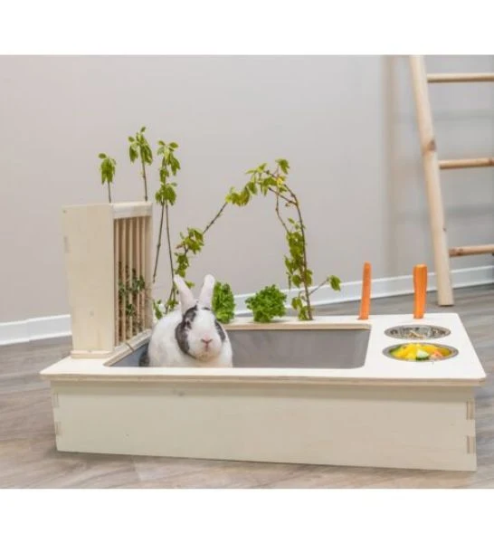 Trixie Feeding Station With Bowls & Hay Manger for Small Pets 70X41X47CM